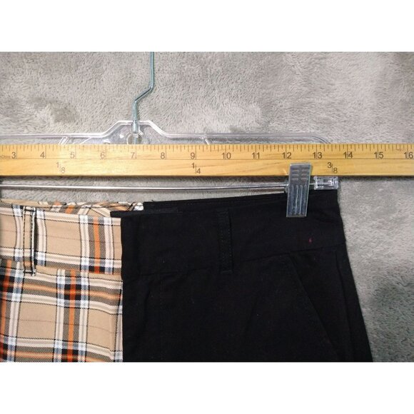 Airwalk Forever 21 Pants Womens Small Black Plaid Colorblock Cotton High Rise - Picture 3 of 10